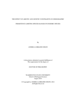 THE EFFECT OF ABIOTIC AND GENETIC CONSTRAINTS ON DEMOGRAPHIC PERSISTENCE LIMITING SPECIES RANGES IN ENDEMIC SPECIES