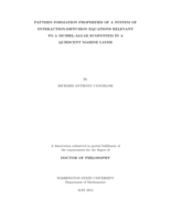 Pattern formation properties of a system of interaction-diffusion equations relevant to a mussel-algae ecosystem in a quiescent marine layer