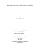 FAMILY FRIENDLY WORK PERCEPTIONS IN MANAGEMENT
