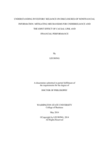 UNDERSTANDING INVESTORS' RELIANCE ON DISCLOSURES OF NONFINANCIAL INFORMATION: MITIGATING MECHANISMS FOR UNDERRELIANCE AND THE JOINT EFFECT OF CAUSAL LINK AND FINANCIAL PERFORMANCE
