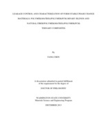LEAKAGE CONTROL AND CHARACTERIZATION OF FORM STABLE PHASE CHANGE MATERIALS: POLYMER(MATRIX)/POLYMER(PCM) BINARY BLENDS AND NATURAL FIBER/POLYMER(MATRIX)/ POLYMER(PCM) TERNARY COMPOSITES