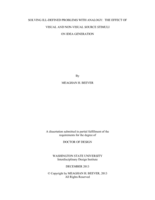 SOLVING ILL-DEFINED PROBLEMS WITH ANALOGY:  THE EFFECT OF VISUAL AND NON-VISUAL SOURCE STIMULI ON IDEA GENERATION