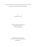 A PRELIMINARY STRUCTURAL DESIGN GUIDELINE FOR PERVIOUS CONCRETE PAVEMENT SYSTEM USING FINITE ELEMENT METHODS