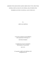 ASSESSING THE ASSOCIATIONS AMONG GREEN SPACE TYPE, STRUCTURE, GENERAL MENTAL HEALTH AND GENERAL HEALTH EMPLOYING THE BRFSS AND THE US NATIONAL LAND COVER DATA