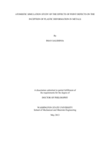 ATOMISTIC SIMULATION STUDY OF THE EFFECTS OF POINT DEFECTS ON THE INCEPTION OF PLASTIC DEFORMATION IN METALS