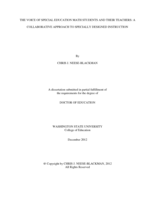 The Voice of Special Education Math Students and their Teachers: A Collaborative Approach to Specially Designed Instruction
