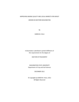 IMPROVING BAKING QUALITY AND LOCAL MARKETS FOR WHEAT GROWN IN WESTERN WASHINGTON