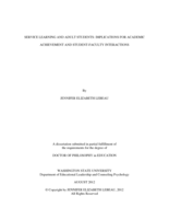Service Learning and Adult Students: Implications for Academic Achievement and Student-Faculty Interactions
