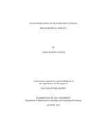 AN INVESTIGATION OF TEACHER EDUCATIONAL MEASUREMENT LITERACY