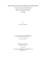 Making their Voices Heard: Expressions of World Opinion to the League of Nations during the Italo-Ethiopian Dispute (1934-1938)