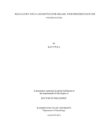 Regulatory Focus and Motives For Organic Food Preferences In the United States
