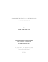 QUALITY DIFFERENTIATION AND HETEROGENEOUS CONSUMER PREFERENCES