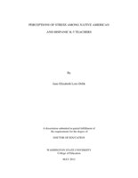 Perceptions of Stress Among Native American, Hispanic, and Caucasian K-5 Teachers