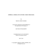 EMPIRICAL MODELS OF ECONOMIC CHOICE PROCESSES