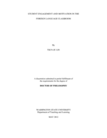 STUDENT ENGAGEMENT AND MOTIVATION IN THE FOREIGN LANGUAGE CLASSROOM