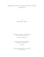 Mathematical models of species' responses to habitat destruction