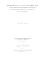 New Chemistry of Sulfur Containing Molecules: Part1: Brook Rearrangement Mediated Synthesis of Disubstituted Thiophenes, Part 2: Application of S-Nitrosation in Organic Synthesis