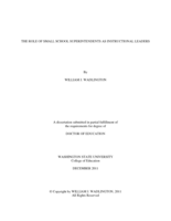 The Role of Small School Superintendents as Instructional Leaders