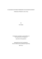 A CAD-BASED SOFTWARE FRAMEWORK FOR ESTIMATING ENERGY THROUGH A PRODUCT LIFE CYCLE
