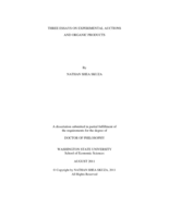 Three Essays on Experimental Auctions and Organic Products