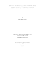 Improving a Professional Learning Community at One Elementary School: An Action Research Study