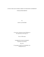 A TEST OF THE GAIN CONTROL THEORY OF THE MOTION AFTEREFFECT STORAGE PHENOMENON