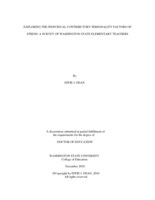 Exploring the Individual Contributory Personality Factors of Stress: A Survey of Wahington State Elementary Teachers