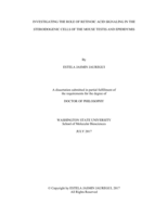 INVESTIGATING THE ROLE OF RETINOIC ACID SIGNALING IN THE STEROIDOGENIC CELLS OF THE MOUSE TESTIS AND EPIDIDYMIS
