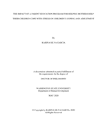 THE IMPACT OF A PARENT EDUCATION PROGRAM FOR HELPING MOTHERS HELP THEIR CHILDREN COPE WITH STRESS ON CHILDREN’S COPING AND ADJUSTMENT