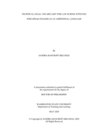 TECHNICAL LEGAL VOCABULARY FOR LAW SCHOOL INITIATES  WHO SPEAK ENGLISH AS AN ADDITIONAL LANGUAGE