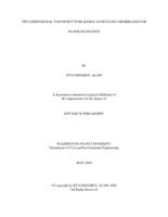 TWO-DIMENSIONAL NANOSTRUCTURE-BASED ANTIFOULING MEMBRANES FOR  WATER FILTRATION