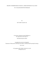 Helping Underprepared Students: A Mixed-Methods Evaluation of a College Retention Program