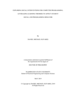 EXPLORING SOCIAL INTERVENTIONS FOR COMPUTER PROGRAMMING: LEVERAGING LEARNING THEORIES TO AFFECT STUDENT SOCIAL AND PROGRAMMING BEHAVIOR