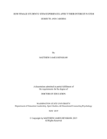 HOW FEMALE STUDENTS’ STEM EXPERIENCES AFFECT THEIR INTEREST IN STEM SUBJECTS AND CAREERS