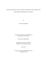 ONLINE TEACHER EDUCATION: LEARNING COMMUNITY DEVELOPMENT AND SELF-DIRECTED PROFESSIONAL LEARNING