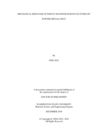 Mechanical Behavior of Porous Magnesium Manufactured by Powder Metallurgy