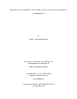 RESOURCE MANAGEMENT IN THE AGE OF CLIMATE CHANGE: SUSTAINABILITY AND RESILIENCY