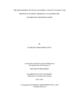 THE DEVELOPMENT OF NOVICE TEACHERS’ CAPACITY TO ELICIT AND RESPOND TO STUDENT THINKING IN AN ELEMENTARY MATHEMATICS METHODS COURSE
