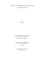 THE EFFECT OF COMPREHENSIVE INCOME PRESENTATION  ON INVESTOR DECISIONS