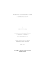 What middle school principals notice in mathematics lessons