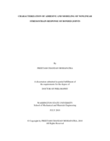 CHARACTERIZATION OF ADHESIVE AND MODELING OF NONLINEAR STRESS/STRAIN RESPONSE OF BONDED JOINTS