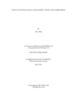 ESSAYS ON INTERNATIONAL DEVELOPMENT, TRADE, AND AGRIBUSINESS