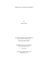 THREE ESSAYS ON HEALTH ECONOMICS