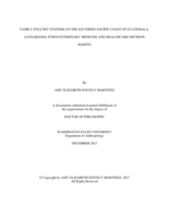 Family poultry systems on the southern pacific coast of Guatemala: Livelihoods, ethnoveterinary medicine and Healthcare decision making