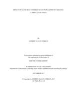 IMPACT OF RATER BIAS ON ESSAY GRADE POPULATION INVARIANCE: A SIMULATION STUDY