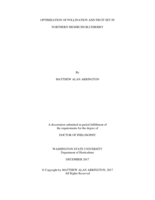 OPTIMIZATION OF POLLINATION AND FRUIT SET IN  NORTHERN HIGHBUSH BLUEBERRY