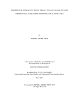 THE EFFECT OF INTERACTION WITH A THERAPY DOG ON COLLEGE STUDENT STRESS LEVELS AS MEASURED BY PHYSIOLOGICAL INDICATORS