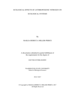ECOLOGICAL EFFECTS OF ANTHROPOGENIC NITROGEN ON ECOLOGICAL SYSTEMS