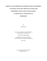 DOPED CALCIUM PHOSPHATE BASED BONE TISSUE ENGINEERING SCAFFOLDS AND PLASMA SPRAYED COATINGS FOR ORTHOPEDIC APPLICATIONS: ENHANCEMENT OF MECHANICAL AND BIOLOGICAL PROPERTIES