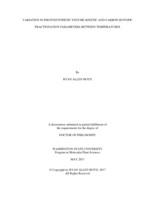 VARIATION IN PHOTOSYNTHETIC ENZYME KINETIC AND CARBON ISOTOPIC FRACTIONATION PARAMETERS BETWEEN TEMPERATURES